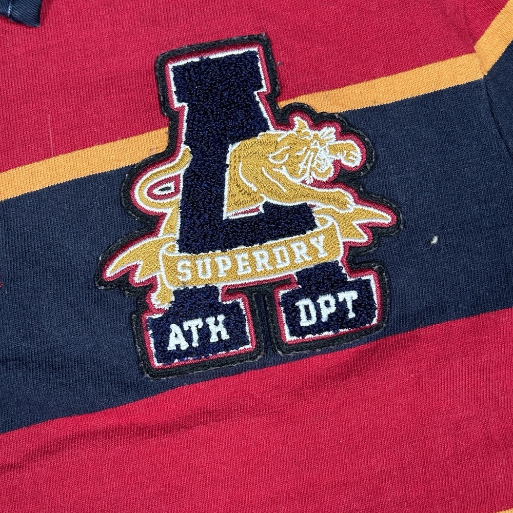 Superdry Rugby Shirt Men's Size Large Multicolour Striped Heavyweight Patch - Picture 12 of 15